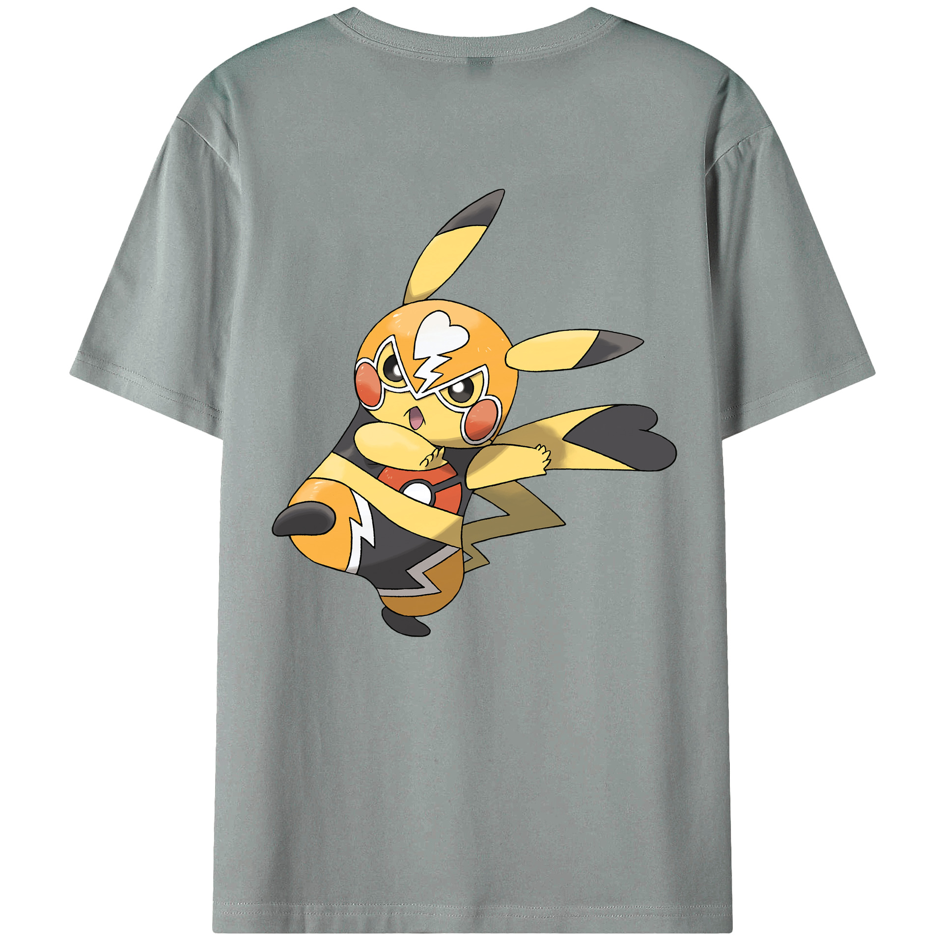 （画像用） ポケットモンスター Pokémon 綿100％ メンズ半袖Tシャツ（バックプリント） 通気性